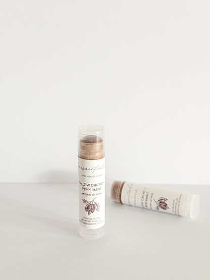 Tallow Cacao + Peppermint  -  Natural Lip Balm 5ml