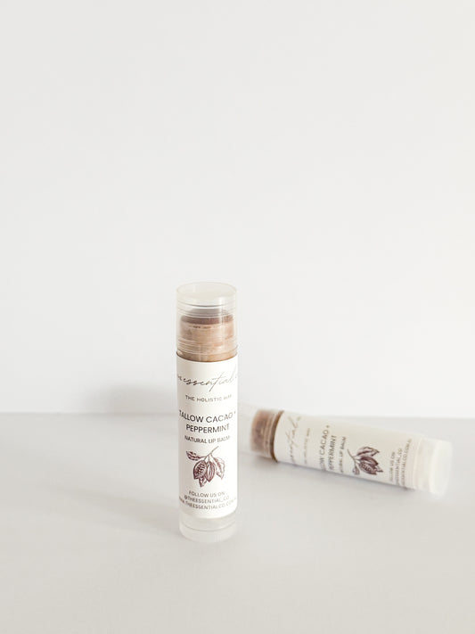 Tallow Cacao + Peppermint  -  Natural Lip Balm 5ml