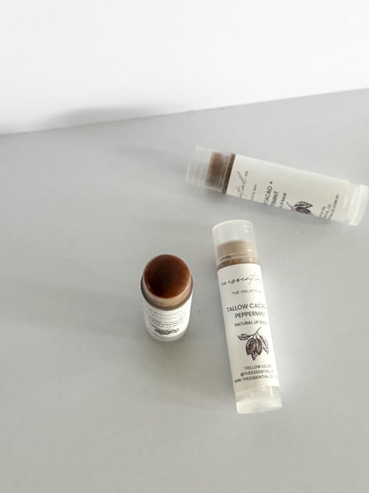 Tallow Cacao + Peppermint  -  Natural Lip Balm 5ml